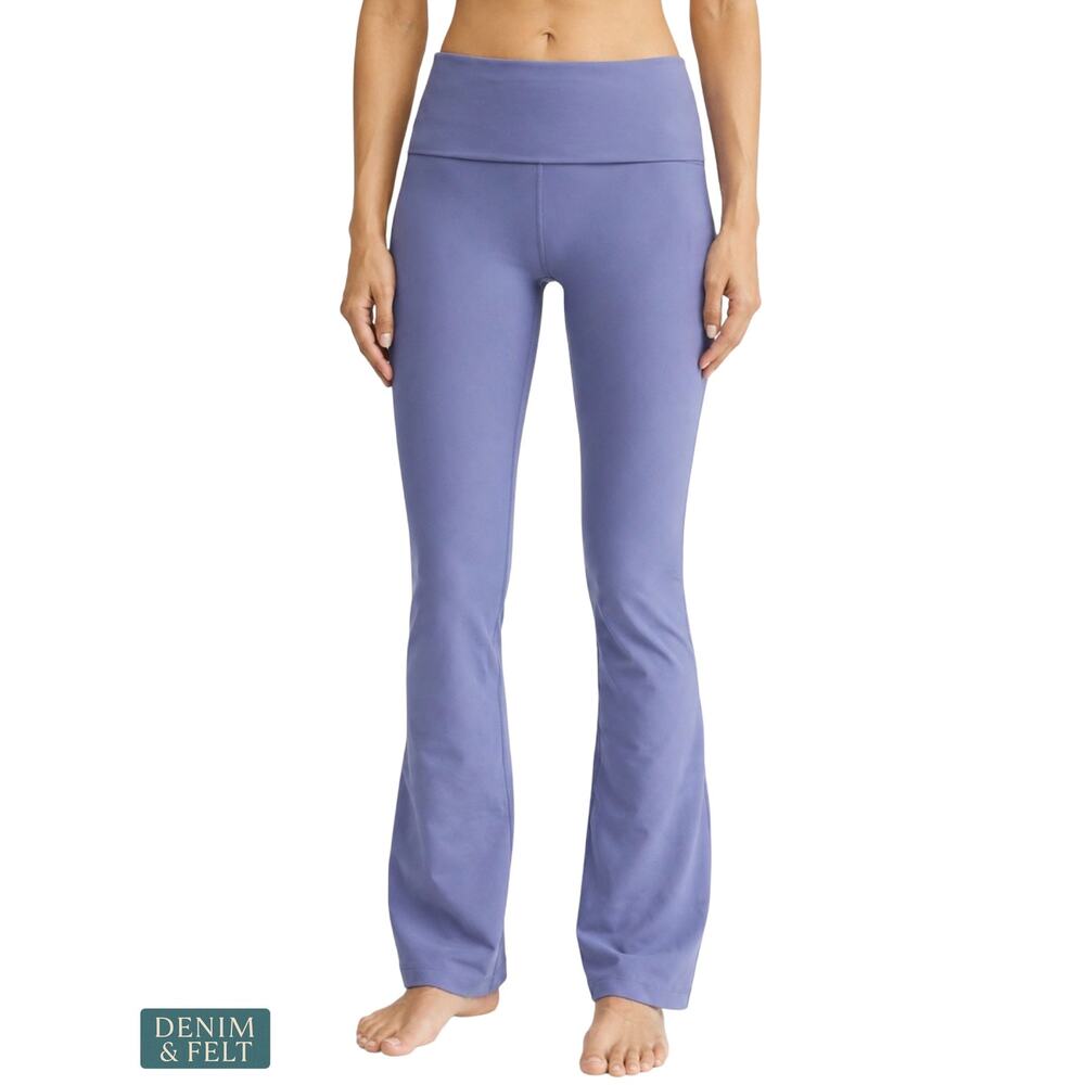 Alo Yoga Blue‎ Bootcut Leggings Foldover Waist Flare Minimal Activewear XXS Soft